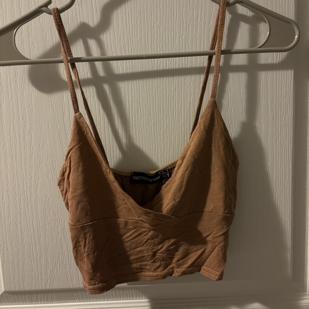 PrettyLittleThing Brown Tank Top